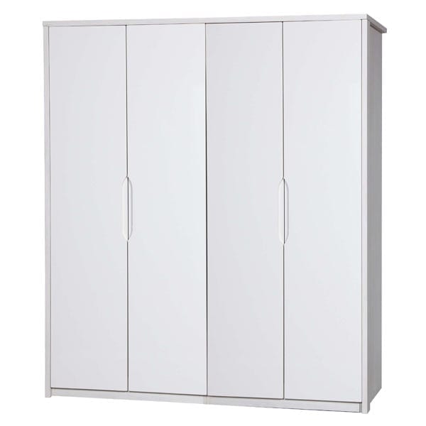 4 Door Robe White Avola With Cream Gloss Focus Furnishing