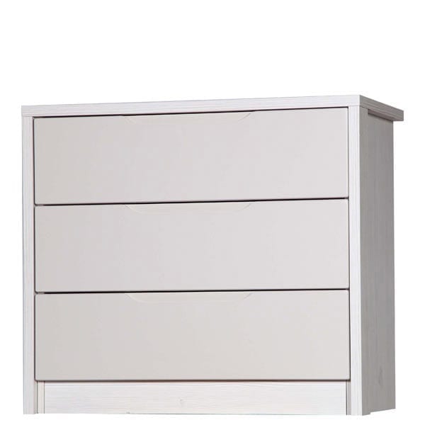 3 Drawer Chest White Avola With Sand Gloss Focus Furnishing