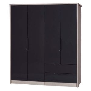 4 Door Combi + Reg Robe - Champagne Avola with Grey Gloss-0