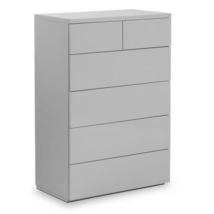 Monaco 4+2 Drawer Chest - Grey High Gloss