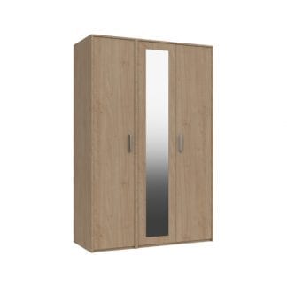 3 Door wardrobe with mirror Oak
