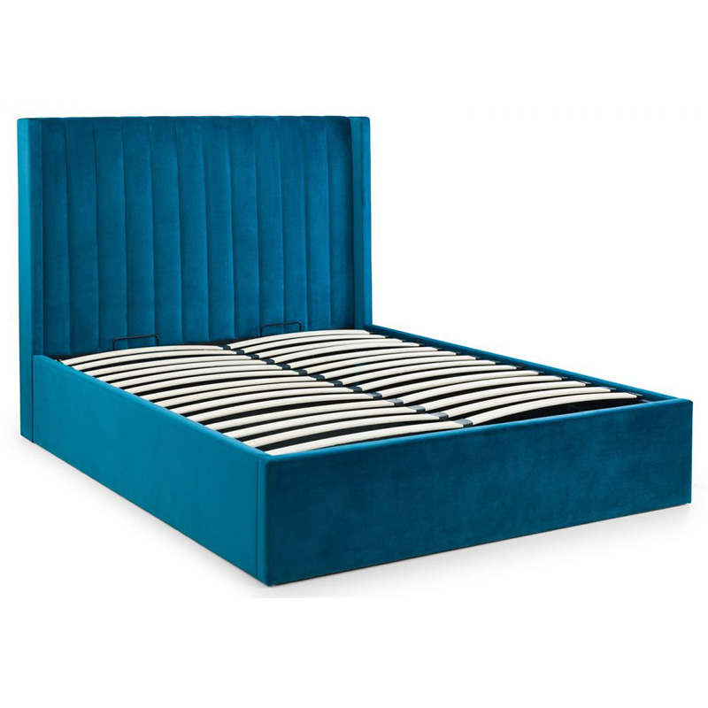 Langham Scalloped Headboard Storage Bed – Teal – Focus Furnishing