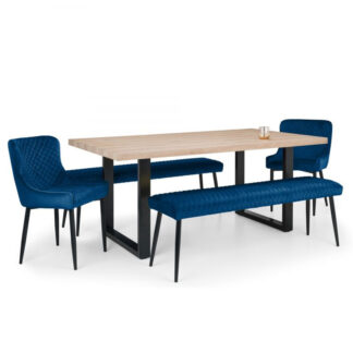 berwick-dining-table-2-luxe-low-blue-benches-2-luxe-blue-chairs
