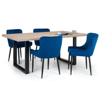 Berwick & Luxe 4 Seater Blue Dining Set