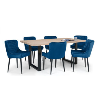 Berwick & Luxe 6 Seater Blue Dining Set