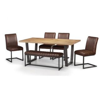 Brooklyn 6 Seater Dining Set (Upholstered Bench & 4 Chairs)