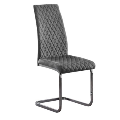Calabria Velvet Cantilever Dining Chair – Grey