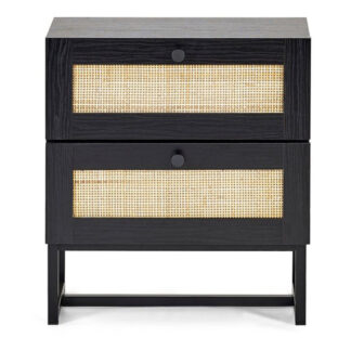 padstow-black-2-drawer-bedside-front