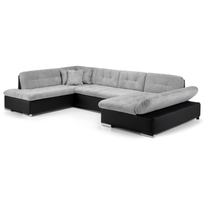 Bergen Sofabed Black_Grey Left Hand Facing U Shape Corner