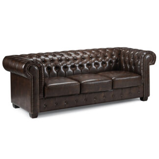 Chesterfield Sofa Antique Brown 3 Seater (1)