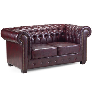 Chesterfield Sofa Oxblood Red 2 Seater