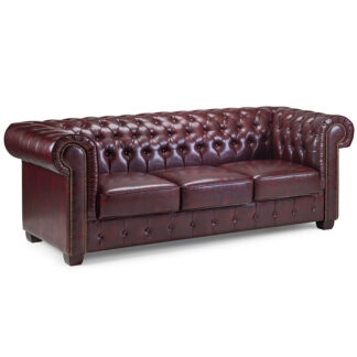 Chesterfield Sofa Oxblood Red 3 Seater