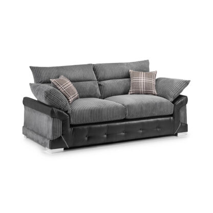 Logan Sofa Black_Grey 3 Seater