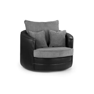 Logan Sofa Black_Grey Swivel Chair