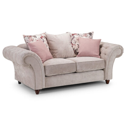 Roma Chesterfield Sofa Beige 2 Seater