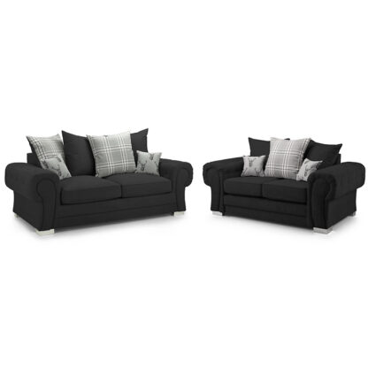 Verona Scatterback Sofa Black 32 Set