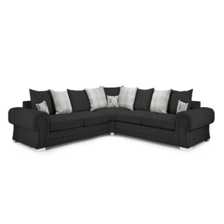 Verona Scatterback Sofa Black Large Corner