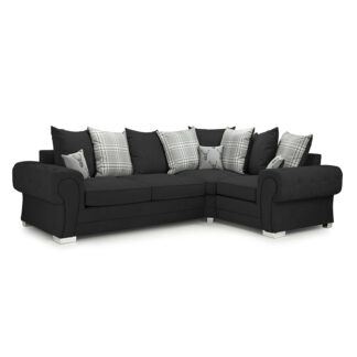 Verona Scatterback Sofa Black Right Hand Facing Corner