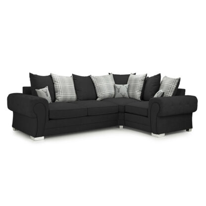 Verona Scatterback Sofa Black Right Hand Facing Corner