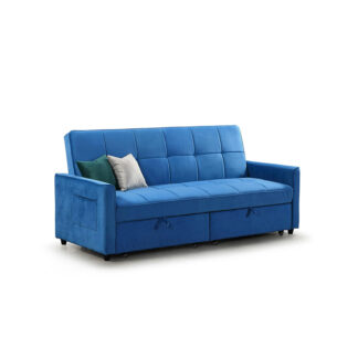Elegance Sofabed Plush Blue 3 Seater