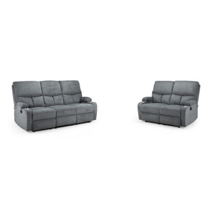 Sierra Recliner Sofa Grey 3 + 2 Set