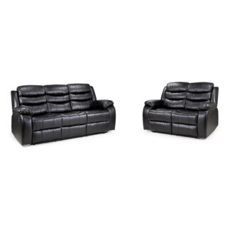 Vista Recliner Sofa Black 3 + 2 set